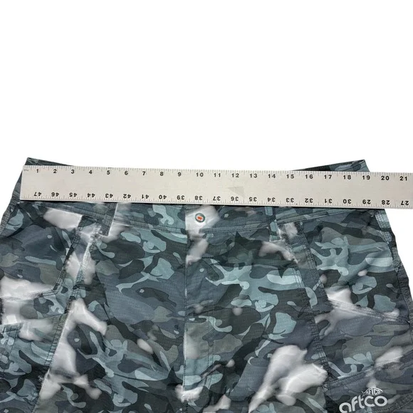 AFTCO Mens Blue Camo Ripstop Fishing Cargo Shorts Size 38 Camouflage Utility - Picture 6 of 9